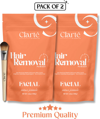 Clarté Facial Wax Powder for Women Combo Instant Painless Hair Removal | No Bad Smell Powder(200 g, Set of 3)