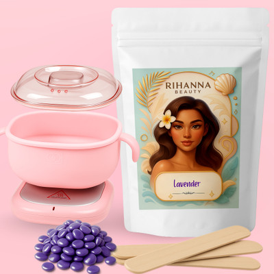 rihanna beauty Quick Wax Kit – Silicone Wax Heater + Lavender Brazilian Wax Beans Wax(800 g)