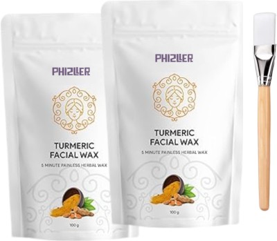 PHIZLLER URE TURMERIC Hair on WAX FACIAL 5 MIN PAINLESS HERBAL WAX POWDER Wax Wax(200 g, Set of 2)