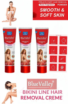 BLUE VALLEY Bikini hair removal cream women ki pehli pasand set of 3 Cream(120 g, Set of 3)