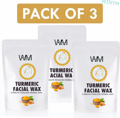 Winym Turmeric Hair Removal Wax Powder Quick Herbal Hair Removal Pack of 3 Powder(300 g, Set of 3)