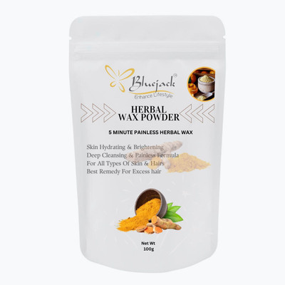 Bluejack Pure Hair Removal Powder Three in one Use For Powder D-Tan Skin, Removing Hair Wax(100 g)
