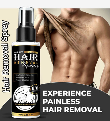 NewClick Hair Removal Cream for Men Hands, Legs, Chest, Natural & Safe Spray 8 Spray(100 ml)