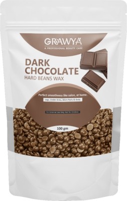 Grawya Dark Chocolate Premium Range Hard Hair Body Wax Beans, Painless Hair Removal Wax(100 g)