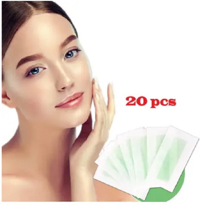 Rudvya 20 PCS Hair Removal Waxing Strips for Eyebrows Upper Lip Chin Facial Strips Strips(20 g, Set of 20)