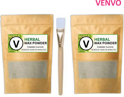 venvo Herbal Wax Powder Pack of 2 with Soft Brush Powder(200 g, Set of 3)