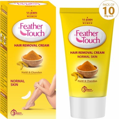 VI-JOHN Women Feather Touch Hair Removal Cream Haldi & Chandan (40 gm Tube Each) - Cream(400 g, Set of 10)