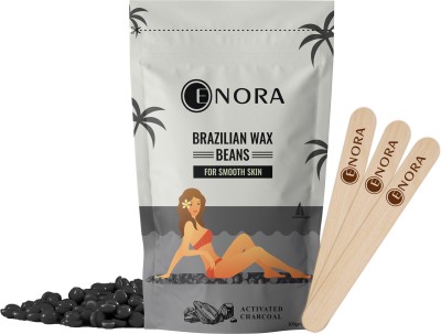 Enora Hair Removal Brazilian Hard Wax Beans For Face, Eyebrow, Back, Chest, Bikini Areas, Legs , Arms and Beards ,Black Head , Tan, Dead Skin | Smooth |Activated Charcoal (100 gram) Wax(100 g)