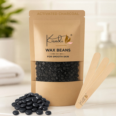 KIRUDI Activated Charcoal Hard Wax Beans – Deep Cleansing Hair Removal Wax Wax(50 g)