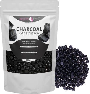 Beauty Feel Charcoal Brazilian Hard Wax Beans For Face, Eyebrow, Bikini Area, Legs, Arms Wax(100 g)