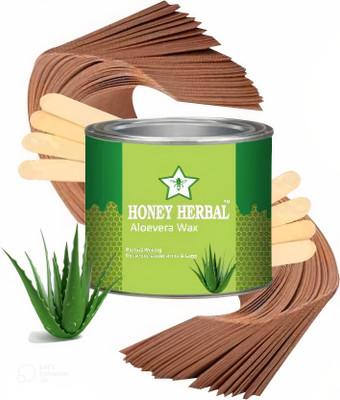 HONEY HERBAL Best Quality Alovera Hair removal wax for smooth and perfect waxing with stick and stick(Alovera 600 gm)600gm Wax(594.3 g)