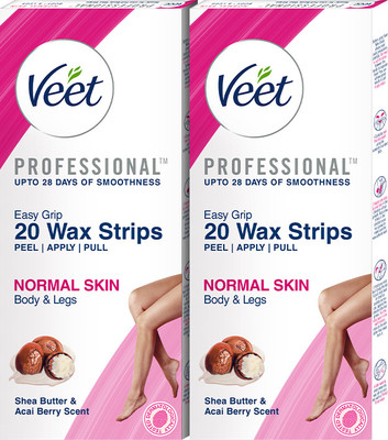 Veet Professional Waxing Kit - Normal Skin Strips(40 Strips, Set of 2)
