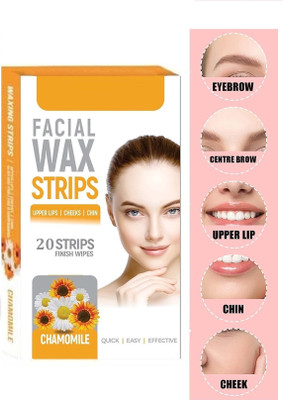 YAWI New Facial Wax Strips with Cleansing Wipes for Instant Hair Removal Strips(10 g)