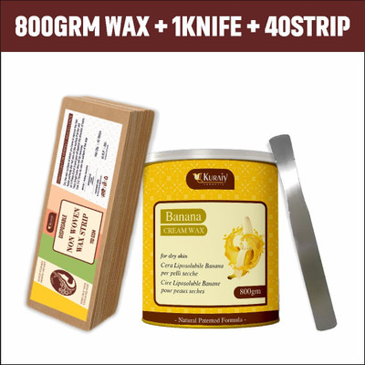 kuraiy Banana Wax for Smooth Hair Removal - 800gm Banana extracts Wax(800 g)