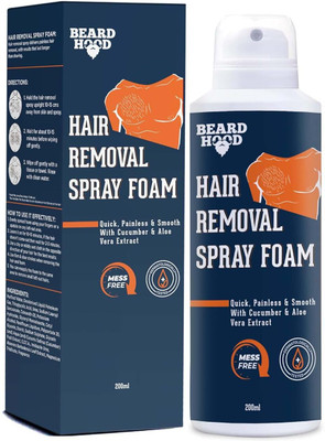 BEARDHOOD Hair Removal Cream Foam Spray For Men 200ml, Painless Body Hair Removal Spray Spray (200 Ml) For Rs. 249 @ 50 %