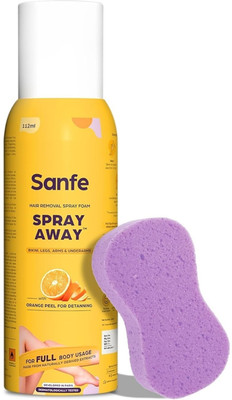 Sanfe Painless & Detan Hair Removal Cream For Chest, Legs, Arms & Underarm Spray(112 ml)
