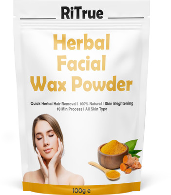 RiTrue Herbal Facial Wax Powder for Hair Removal on Face Painless with Turmeric Wax(100 g)