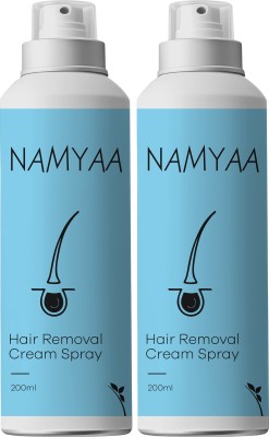 Namyaa Hair Removal Cream Spray|Painless Body HairRemoval for Legs,Underarm&Bikini line Spray(400 ml, Set of 2)