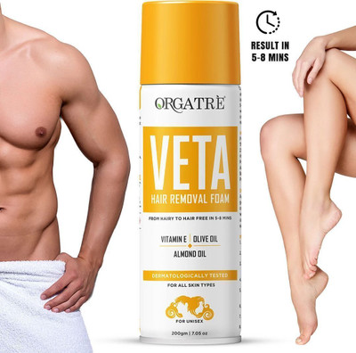 Orgatre Hair Removal Spray for Men & Women- 100% Safe & Painless Body Hair Remover Cream(200 g)