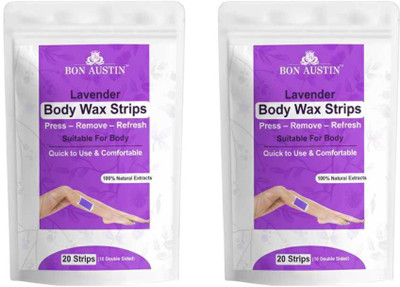 Bon Austin Women's Body Wax Strips For Full Body Hair Removal for All Skin Types Strips(40 Strips, Set of 2)