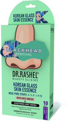 DR.RASHEL Korean 5 Nose Strips & 5 Wet Wipes with Rice Water Strips(10 Strips)