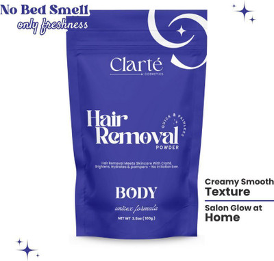 Clarté Body Wax Powder for Women | No Bad Smell | Herbal & Instant Hair Removal Powder(100 g, Set of 2)