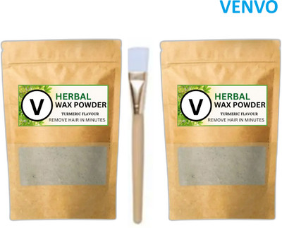 venvo Herbal Hair Removal Wax Powder Pack of 2 & Brush Powder(200 g, Set of 2)