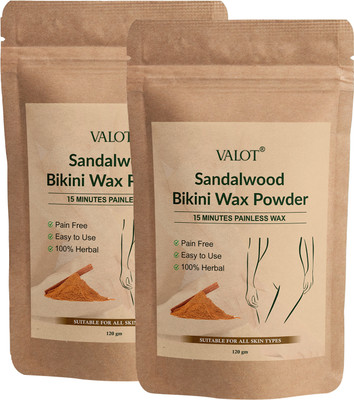 VALOT Bikini Wax Powder with Sandalwood Flavor for Women – Gentle and Painless Removal Powder(120 g, Set of 2)