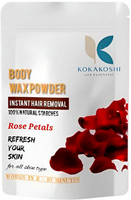 KOKAKOSHI Rose Petals Flavour Body Wax Powder for Women, Painless Body Hair Removal Wax Powder(100 g)