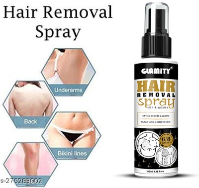 GLAMITY Hair Removal Cream for Men | Painless Body Removal Spray 11 Spray(100 ml)
