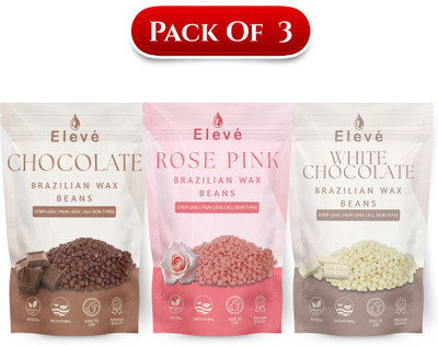 Eleve Hair Removal Brazilian Hard Wax Beans Pack of 3 Wax Wax(50 g, Set of 3)
