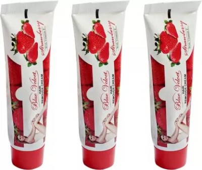 Elecsera Silk and Fresh Hair Remover Cream Strawberry Flavour for Women Pack of 3 Cream(50 g)