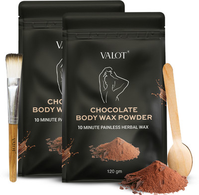 VALOT Painless Chocolate Flavor Body Wax Powder for Women – Smooth Skin Hair Removal Powder(120 g, Set of 2)