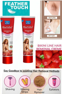 BLUE VALLEY New hair tecnology WOMEN HAIR REMOVAL CREAM XXL SIZE Cream(80 g, Set of 2)