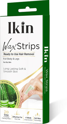 Ikin Wax Strip with Goodness of Aloe Vera Extract For Dry Skin Wax(20 Strips)