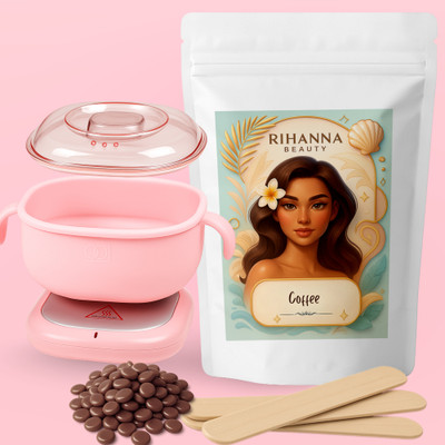rihanna beauty At-Home Wax Kit – Silicone Wax Heater + Coffee Brazilian Wax Beans Wax(500 g)
