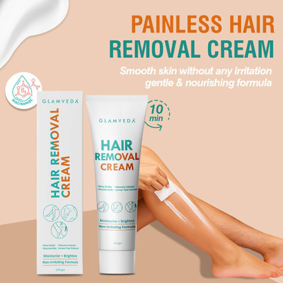 GLAMVEDA Hair Removal Cream for Arms, Legs & Underarms | Painless, Gentle & Effective| Cream(120 g)