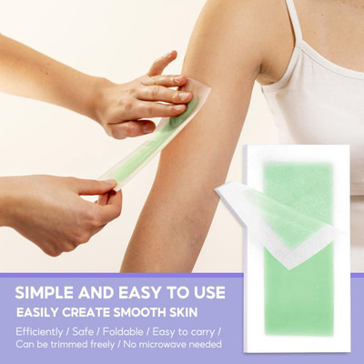 MYEONG Facial Hair Removal Wax Strips Ready-to-Use Wax Strips All Skin Types Strips(20 Strips)