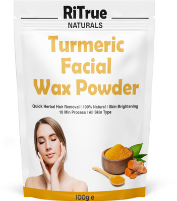 RiTrue Turmeric Facial Wax Powder for Hair Removal on Face Painless Herbal For women Wax(100 g)