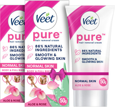 Veet Pure Hair Removal - Normal Skin Cream 50g,Set Of 2 Cream(100 g, Set of 2)