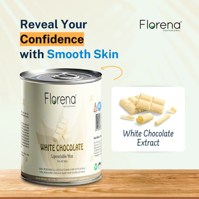 FLORENA Liposoluble White Chocolate Wax ,For Men & Women, Hair Removal Wax Wax(0.8 g)