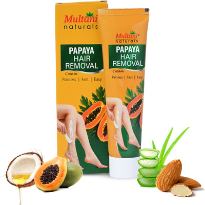 Multani Naturals Papaya Hair Removal Cream | Painless & Easy Hair Removal Cream - 60ml Cream(60 ml)