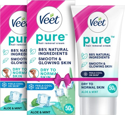 Veet Pure Hair Removal - Dry Skin Cream 50g,Set Of 2 Cream(100 g, Set of 2)