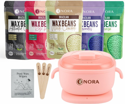 Enora Premium Waxing Kit for Women With Wax Heater + 5-Pack Hard Wax Beads+Accessories Wax(250 g)