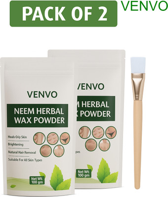 venvo Herbal Glow Facial Wax Combo Turmeric Smooth 200g Powder(200 g, Set of 3)