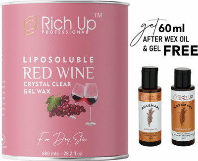 Richup Professional Liposoluble Red Wine Gel Wax for Hair Removal Wax(800 ml)