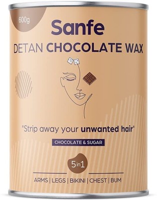 Sanfe Detan Chocolate Wax for Smooth Hair Removal - 600gm with Chocolate Extracts Wax(600 g)