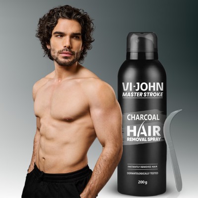 VI-JOHN Master Stroke Painless Charcoal Hair Removal Spray For Arms, Chest & Legs, HR Spray(200 ml)