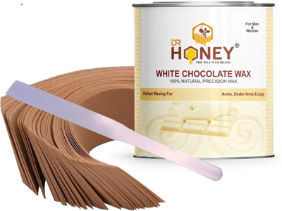 DR.HONEY white chocolate wax (wax + 30 strips+ spatula) 598 gram Wax(598 g)