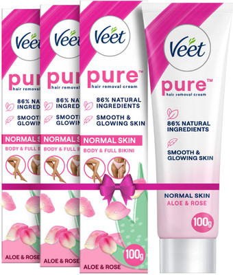 Veet Pure Hair Removal - Normal Skin Cream 100g,Set Of 3 Cream(300 g, Set of 3)